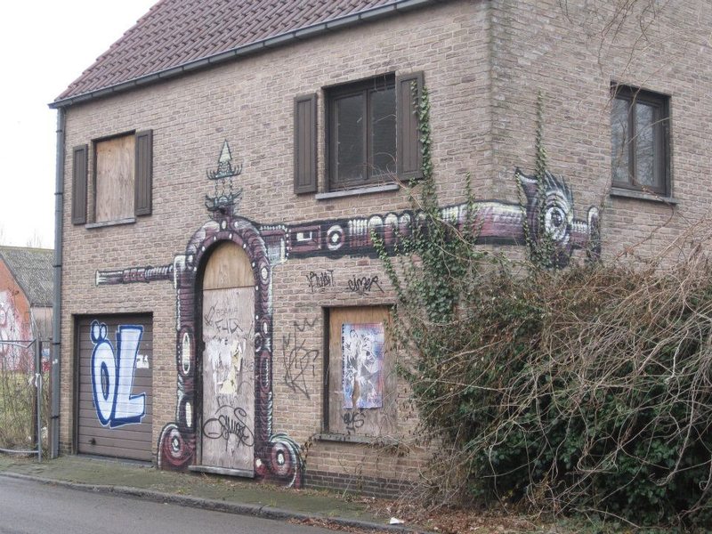 Illustration for article titled The Surreal Graffiti Left Behind in an Abandoned Village